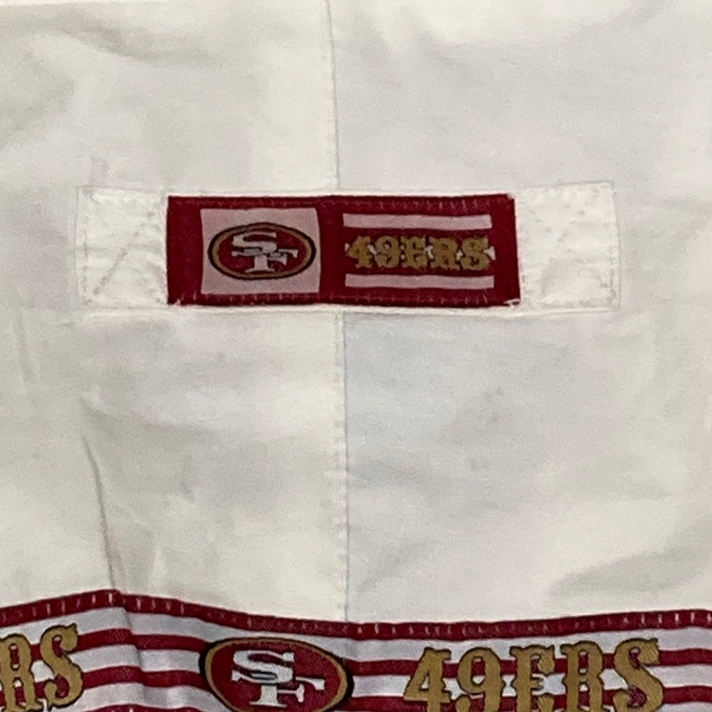 Vintage Pro Player San Francisco 49ers Windbreaker Jacket White Mens XL NFL - Picture 5 of 8